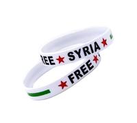 ZBIianxer Pack of 2 Delicate Silicone Wristbands with Syrian Flags for Expressing for Peace and International Causes Advocacy Rubber Band
