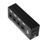 ZBIianxer Professional 1 Input 4Output XLR / 6.35mm Music Splitter Switcher for Studio Live Metal Housing Multichannel Sound Splitter