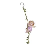 ZBIianxer Resin Hanging Angelic Statue Funny Climbing Flower Fairies Figurine with Hook for Backyard Decors and Nursery Room Waterproof Garden Statue