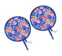 ZBIianxer Round Foldable Hand Fan for Outdoor Festival, A | Florals Round Foldable Hand Fan, Compacts Cooling Fan for Festival Parties Favor, French Painting