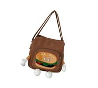 ZBIianxer Soft Practical Corduroy Crossbody Bag Lovely Hamburger Shape Shoulder Bag Perfect for Work and Vacation Adventures Cartoon Hamburger Purse Daily Use