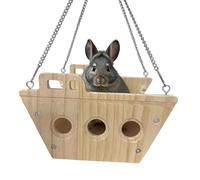 ZBIianxer Space Saving Hanging Wooden Refuge for Rodents Encouraging Natural Resting and Playing Habits Friendly Pet Cage Accessory
