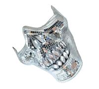 ZBIianxer Sparkling Discos Effect Crystal Skull Half Fashion Party Suitable for Masquerade Balls and Celebrations Reflective Skull