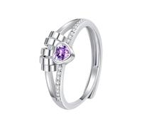ZBIianxer Sturdy Brass Anxious Rings with 14K Gold Plated Heart and Cubic Zirconia Spinner Bead Designs Daily Use Spinner Bead Rings