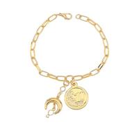 ZBIianxer Stylish Celestials Charm Featuring Stars Adjustable 14K Gold Chain Wrist Jewelry for Parties Gatherings Trendy Beach Charm Wrist