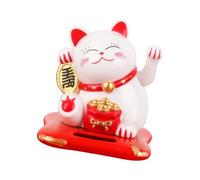 ZBIianxer Tiny Solar Started Successful Puss Sculpture with Dynamic Arm Motion Suitable for Automobile Home Deck Solar Successful Puss Car Decoration