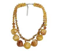 ZBIianxer Trendy Two Layer Statement Necklace Portable Acrylic Pendant for Daily Outfits Trendy Women ' s Jewelry