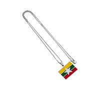 ZBIianxer Trendy Unisex Stainless Steel Necklace Featuring Unique Southeast Asian Drip Oil Pendant Design Map Pendant Necklace