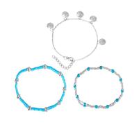 ZBIianxer Vacation Anklet Adjustable Multilayer Shell Starfishes Bead Decoration Lightweight Foot Jewelry for Women Layering Beach Vacation Anklet with Shell Charm