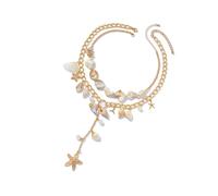 ZBIianxer Versatile Conch Shell Pearls Necklace Neckchain for Women Adjustable Clasp Design Pendant Jewelry Gift with Sea Theme Beachy Jewelry for Her