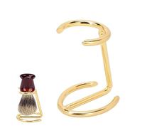 ZBJBinCH Shaving Brush Holder,Deluxe Shaving Stand Shaving Razor and Brush Stand for Safety Razor Stand Place manual shaving foam brush Stainless Steel （Golden,Without Brush）