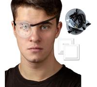 ZBJBinCH Transparent Ventilated Eye Patches 2 PCS Cataract Sur-Gery Recovery Cover Ventilated Patch Gaurd, Protective Plastic Eye Shield with Upgraded Adjustable Strap (Black, 2PCS)