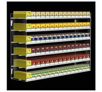 ZBJDX Cigarette Display Shelves, Retail Store Automatic Cigarette Pusher Tray Tobacco Display Stand Rack, Wall-Mounted/Desktop Installation,6 layers,15 columns