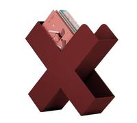 ZBJDX Modern Floor Display Storage Bookshelf, Metal Book Shelf for Small Space, Sofa Side Table Magazine Organizer Rack, Bookcase for Storing Books,Red