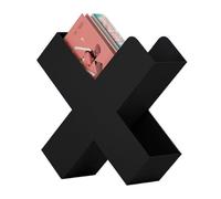 ZBJDX Modern Floor Display Storage Bookshelf, Metal Book Shelf for Small Space, Sofa Side Table Magazine Organizer Rack, Bookcase for Storing Books,Black