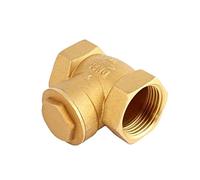 ZBJGBUIA Check Valves 1/2 3/4 1 Inch BSP Female Thread Brass Swing Valve One Way Non-Return for Water(1 Inch)