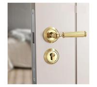 ZBJGBUIA Light Luxury Modern Golden Silent Door Solid Wood Split Lock Magnetic Indoor Bedroom(Type A-7255 Silent lock body)