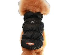 ZBJZUIMEI Dog Clothes Jacket Autumn Winter Pet Coat 3-layer Thick Warm Outerwear Suitable Small To Medium Dogs Like Poodle Teddy York-black-l