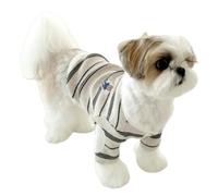 ZBJZUIMEI Dog Clothes Spring Striped Shirt Luxury Cute Bear Print Puppy Pullovers Breathable Cat Soft Pet Vest Chihuahua Clothes-beige-s