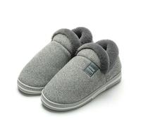 ZBJZUIMEI Memory Foam Slippers Big Size 48 49 Winter Warm Home Women Men Slides Anti-slip Bedroom Soft Flats Thick Sole Casual Cotton Shoes-grey2-38-39