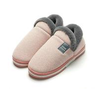 ZBJZUIMEI Memory Foam Slippers Big Size 48 49 Winter Warm Home Women Men Slides Anti-slip Bedroom Soft Flats Thick Sole Casual Cotton Shoes-pink2-44-45