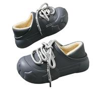 ZBJZUIMEI Memory Foam Slippers Waterproof Cotton For Women In Autumn And Winter Non-slip Thick-soled Men-gray-44-45