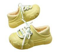 ZBJZUIMEI Memory Foam Slippers Waterproof Cotton For Women In Autumn And Winter Non-slip Thick-soled Men-green-44-45