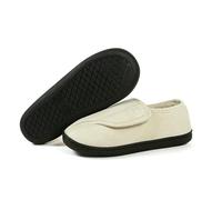 ZBJZUIMEI Memory Foam Slippers Winter Women Shoes Home Cotton Men Indoor Unisex Warm Adjustable Outdoor Soft Non-slip Shoes-beige-38-39