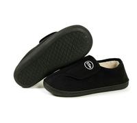 ZBJZUIMEI Memory Foam Slippers Winter Women Shoes Home Cotton Men Indoor Unisex Warm Adjustable Outdoor Soft Non-slip Shoes-black-42-43
