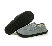 ZBJZUIMEI Memory Foam Slippers Winter Women Shoes Home Cotton Men Indoor Unisex Warm Adjustable Outdoor Soft Non-slip Shoes-grey-38-39