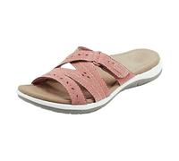 ZBJZUIMEI sandals for women Summer Wedge Orthopedic Open Toe Vintage Anti-slip Leather Casual Female Platform Retro Shoes-pink-43