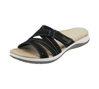 ZBJZUIMEI sandals for women Summer Wedge Orthopedic Open Toe Vintage Anti-slip Leather Casual Female Platform Retro Shoes-black-38