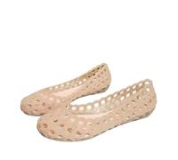 ZBJZUIMEI sandals for women Summer Women's Baotou Hollow Out Shallow Flat Sole Soft Bottom Non Slip Breathable Beach Sandals-pink-40