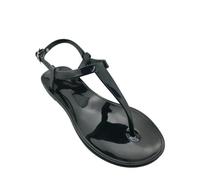 ZBJZUIMEI sandals for women Summer Women's Jelly Pvc Flat Bottom Outdoor Beach Casual Sandalias Womenshoes-black-42