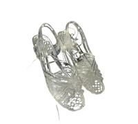 ZBJZUIMEI sandals for women With Low Heels Footwear Plastic Ladies Shoes Summer Outdoor Jelly Pvc Trend-white (heel 3cm)-34