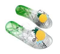 ZBJZUIMEI sandals for women Woman Slippers Multi Color House Clear Summer Transparent Wedge Heel Slides Low Home Shoes 2024 Jelly Bathroom-b2 Green (2cm)-40