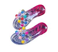 ZBJZUIMEI sandals for women Woman Slippers Multi Color House Clear Summer Transparent Wedge Heel Slides Low Home Shoes 2024 Jelly Bathroom-a1 Red (2cm)-40