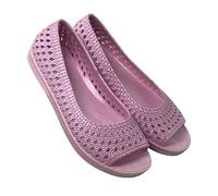 ZBJZUIMEI sandals for women Women's Summer Open Toe Hollow Out Casual Soft Sole Non Slip Breathable Cover Foot Flat Beach Sandals-purple-41