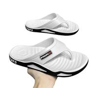 ZBJZUIMEI summer sandals men Men's Flip-flops Sports Outdoor Fashion&trend Comfortable Beach Casual Shoes House Flip Flops Home-white-42-43