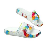 ZBJZUIMEI summer sandals men Shoes Slippers Beach Outdoor Eva Non-slip Slides Ladies Fashion Flats Flip Flops Casual Household-white-45-46