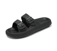ZBJZUIMEI summer sandals men Unisex Adjustable Slides Slippers Women Thick Sole Bottom Platform Eva Anti Slip Big Size 47 48 49-black-37-38