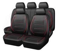 ZblLan Car Seat Covers Fit for Nissan Qashqai Ⅱ (J11) SUV 2013 2014 2015 2016 2017-2021, PU Leather Car Seat Cover Set, Waterproof, Non-Slip, and Breathable,Red