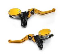 ZBLNKZNGKA Motorcycle Clutch Brake Lever Motorcycle Brake Clutch Lever Adjustable Speed Handle Hydraulic Master Cylinder Universal for Kawasaki Durable Clutch Brake Lever Set(Gold)