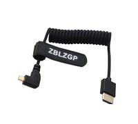 ZBLZGP 8K HDMI 2.1 Cable 48Gbps 8K60Hz 4K120Hz for Sony ILME-FR7 Canon EOS R5 C Blackmagic URSA Mini Pro 12K Film Production Left Bend Mirco HDMI to HDMI
