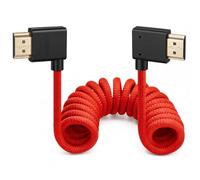 ZBLZGP 8K HDMI Cable for Deep Sea ROV 8K Monitoring Oceaneering Underwater,RED Scarlet-W,Canon EOS M6 Camera, Canon XF405 Camcorder,Left and Right Bend,HDMI, Red Braided