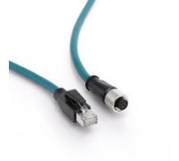 ZBLZGP Ethernet Cable Cat 7e M12 A-Coded Female 8 Pin to RJ45 Straight Molded Twisted Paired Cable Fit for Profinet Automation Profibus EtherCAT Network (3M)