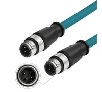 ZBLZGP Extension Ethernet Gigabit Shielded Cable M12 D Code 4 Pin to 4 Pin Male Industrial Vision Camera Cat5 Cable for Sensor Industiral Automation (3M)