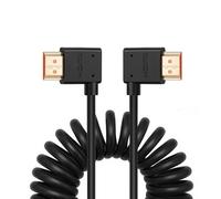 ZBLZGP HDMI Cable Coiled 8K Right Left Angle Type A HDMI 2.1 Cable for Sony Canon R5 Nikon Blackmagic Pocket Cinema Cameras