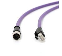 ZBLZGP High-Flex M12 8 Pin X-Code Female RJ45 Cable, Waterproof IP67, Abrasion Resistant, for Industrial Ethernet Cognex Vision 30M