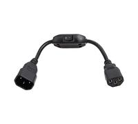 ZBLZGP IEC 320 C14 Male Plug to C13 Female Extension Power Cable, C14 to C13 UPS/PDU Y Type Splitter Power Cord, 250V/10A (C14-C13,switch)